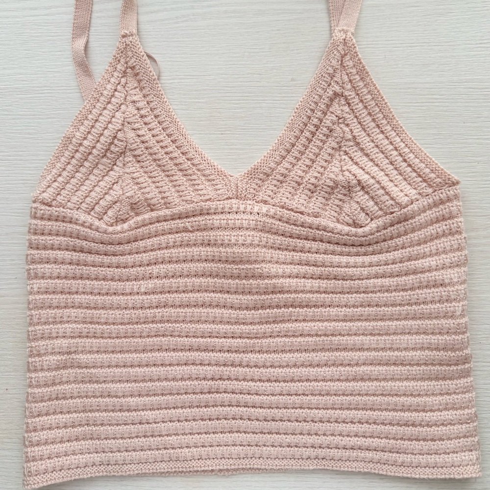Pink Knit Crop Top